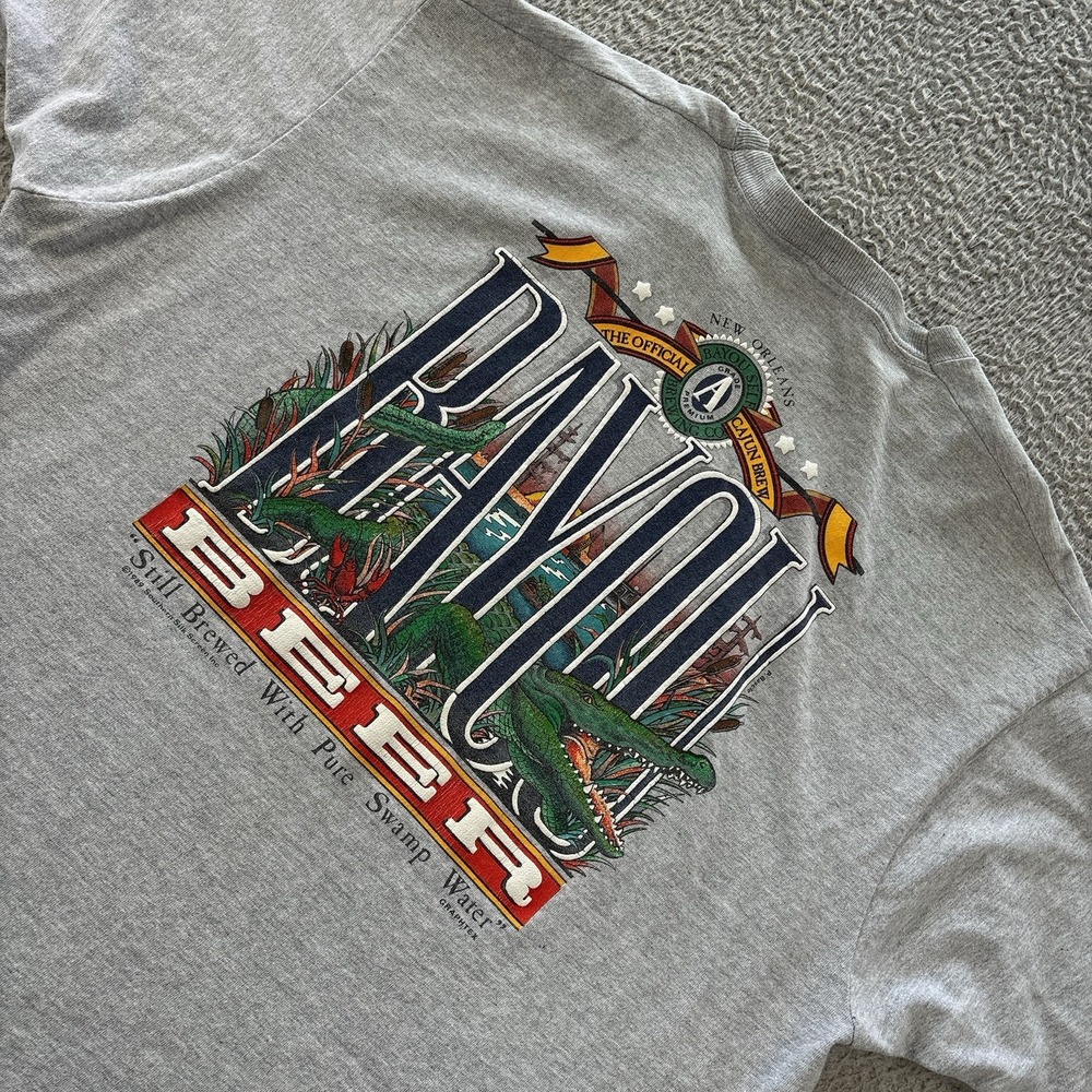 Vintage Bayou Beer Shirt Mens XXL 2XL New Orleans Louisiana Single Stitch USA